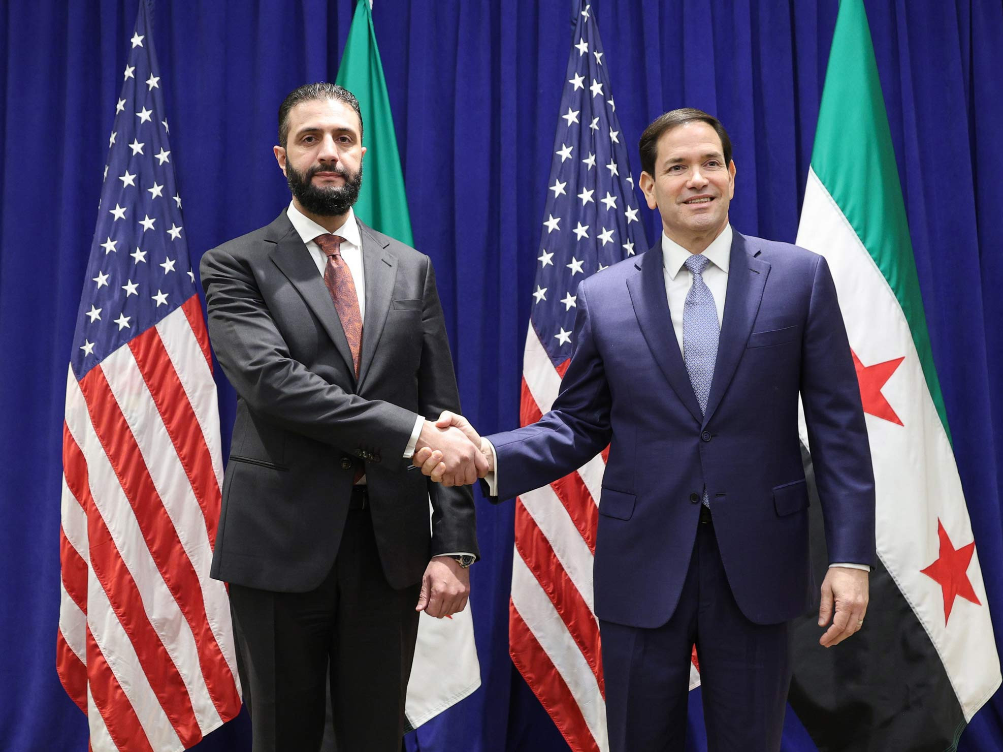 Suriye Cumhurbaşkanı Şara, ABD Dışişleri Bakanı Rubio ile görüştü