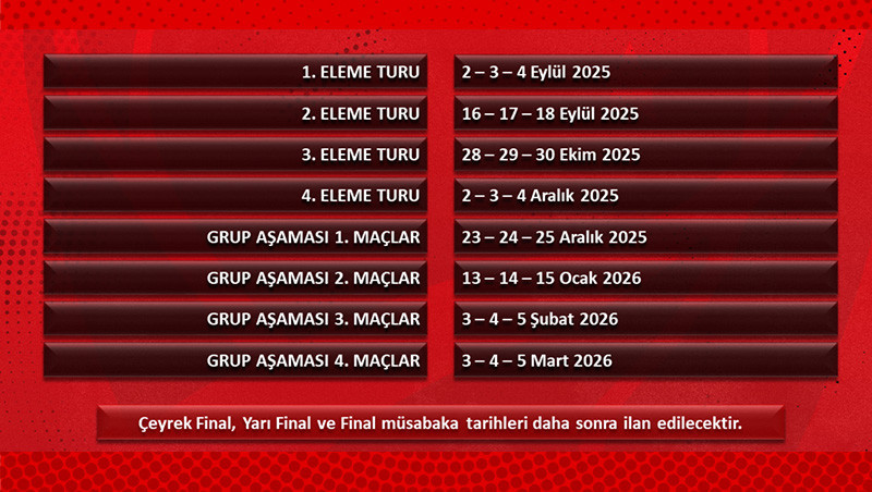 ZİRAAT TÜRKİYE KUPASI MAÇ TAKVİMİ