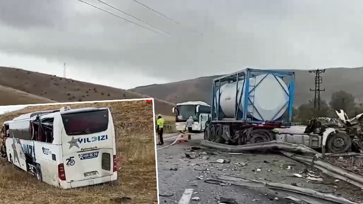Son dakika... Sivas'ta TIR ile yolcu otobüsü çarpıştı: 3'ü ağır 18 yaralı