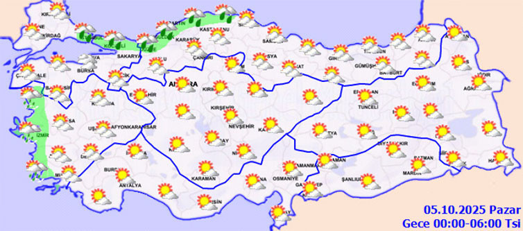5 EKİM PAZAR BUGÜN HAVA NASIL OLACAK 5 EKİM PAZAR BUGÜN HAVA NASIL OLACAK