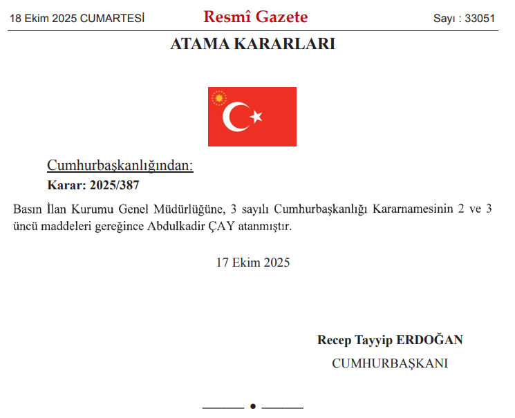 RESMİ GAZETE ATAMA KARARLARI