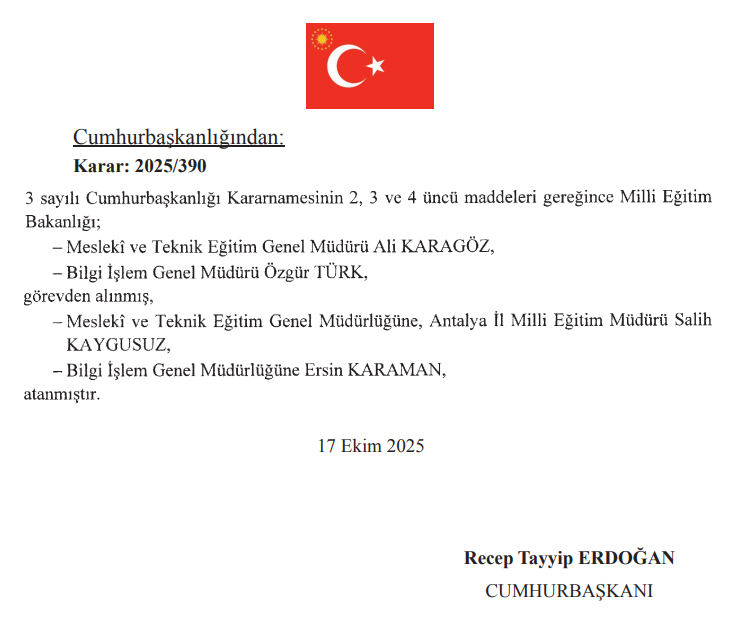 AİLE VE SOSYAL HİZMETLER BAKANLIĞI’NDA ATAMALAR