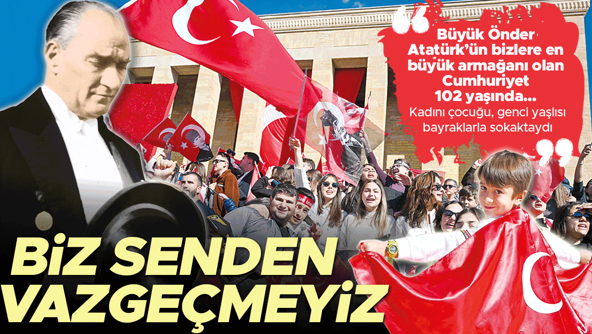 102. yılı coşkuyla kutladık… Sığmaz bu cihana bizim cumhuriyet sevdamız, Türk bayrağı uzaydan görüntülendi