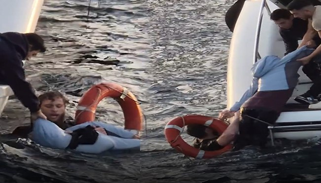 İstanbul Boğazı'nda denize düşen kadın son anda kurtarıldı!
