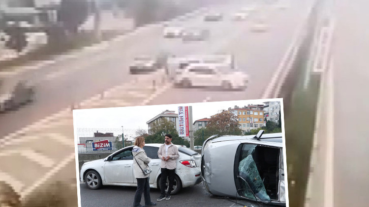 İstanbul'da zincirleme kaza: O anlar kamerada