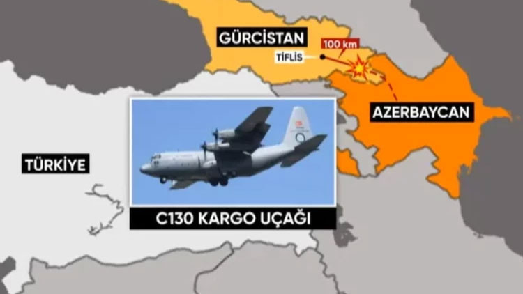 C130 ASKERİ KARGO UÇAĞI GÜRCİSTAN AZERBAYCAN SINIRINDA DÜŞTÜ
