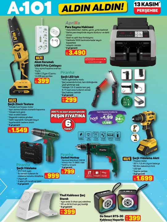 SATIŞTA A101 ALDIN ALDIN KATALOĞU BU HAFTA 13 KASIM 2025 || A101 aktüel afişi bu Perşembe ürünleri neler A101 broşürü ile kondisyon bisikleti, para sayma makinesi, katlanır koşu bandı ve epilasyon seti raflara geldi