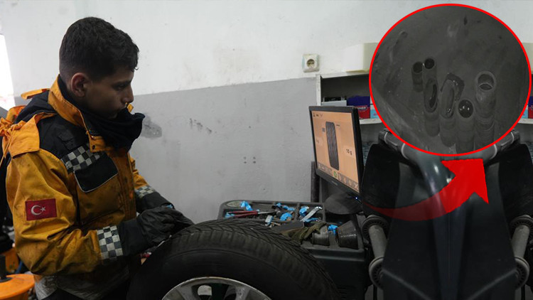 Muş'ta köpeklerin saldırdığı tavuk oto lastikçiye sığındı