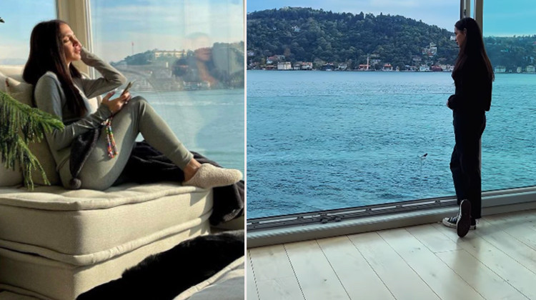 Ünlü şarkıcı burada temizlik de yaptı sefa da sürdü... Boğaz manzaralı evimden hatıralar