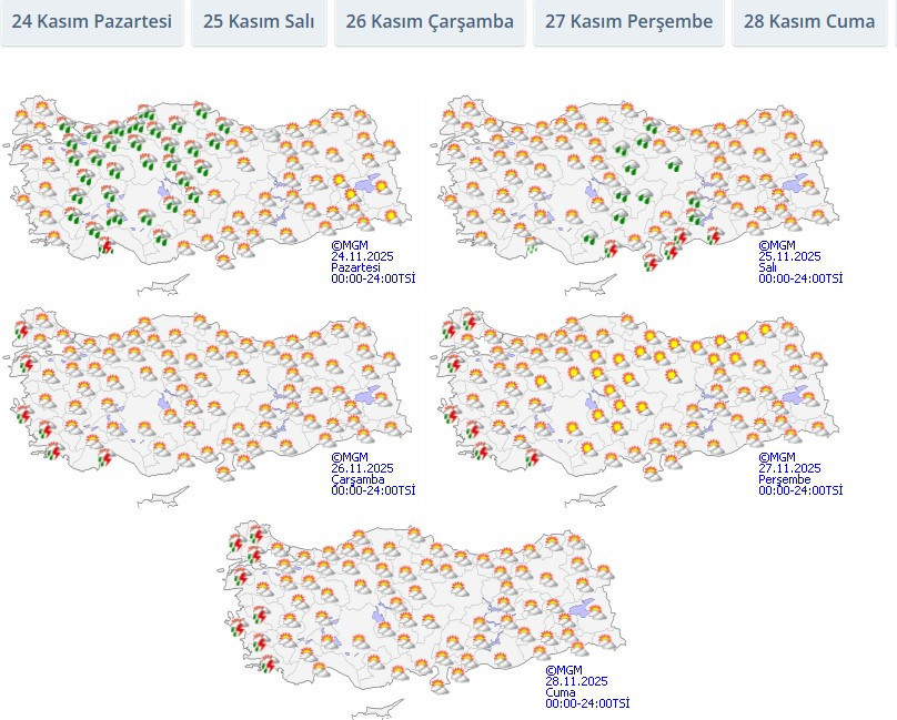 HAVA DURUMU TAHMİNLERİ 24 KASIM 2025 PAZARTESİ || Fırtına uyarısı Bugün hava nasıl olacak, İstanbulda yağmur var mı Meteoroloji il il hava durumu