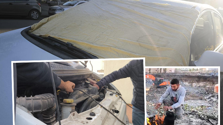 Adeta Türkiye'nin Sibirya'sı: Araçların motorları dondu, sürücüler güçlük yaşadı