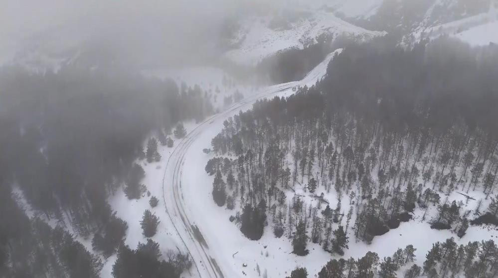 Lapa lapa kar yağışı başladı: Evler kısa sürede beyaza büründü