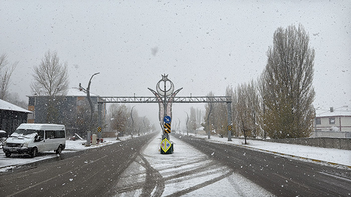 Lapa lapa kar yağışı başladı: Evler kısa sürede beyaza büründü