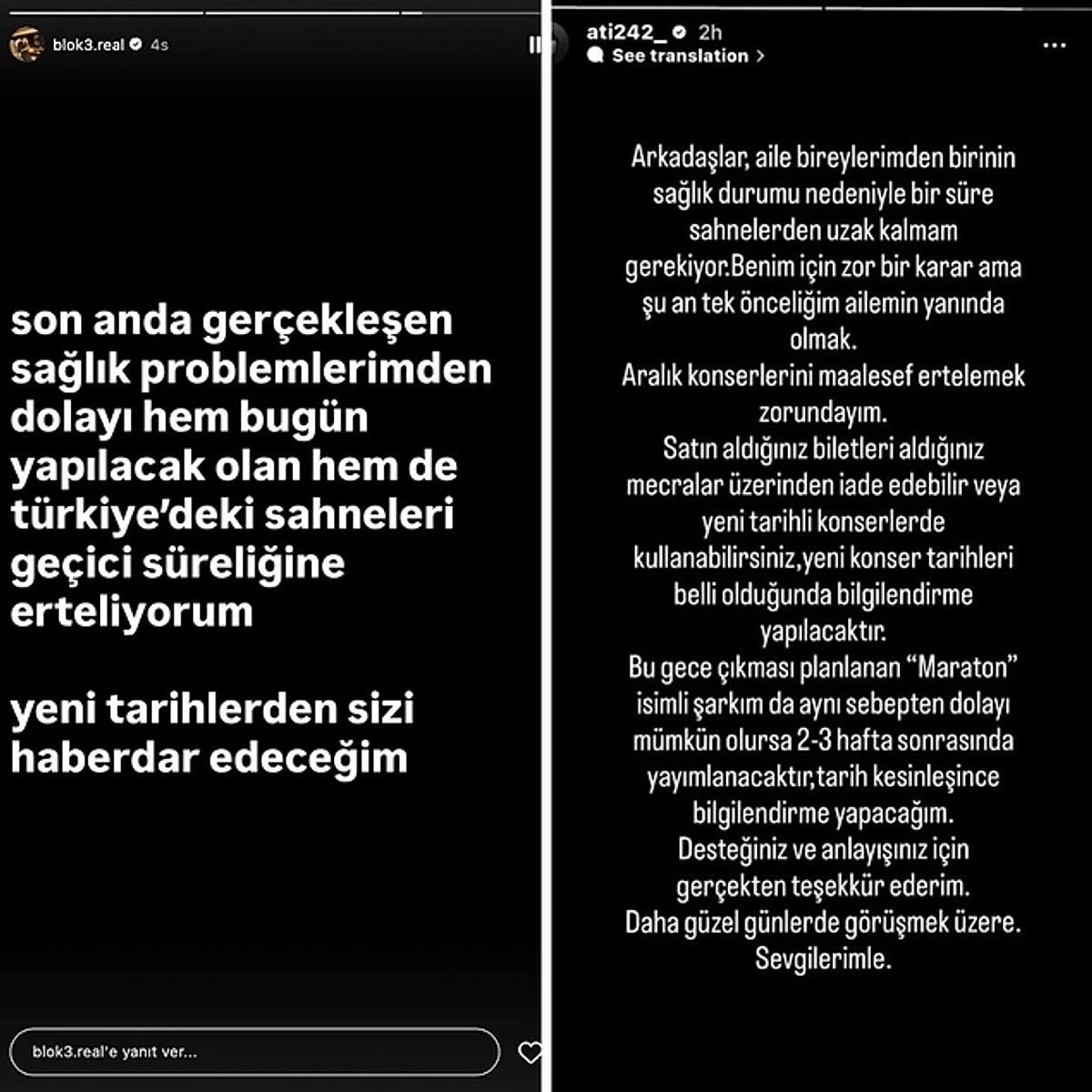 Ati242, Blok3 ve Çakal konserleri neden iptal oldu Üç rapçi de sosyal medyadan veda mesajı yayınladı