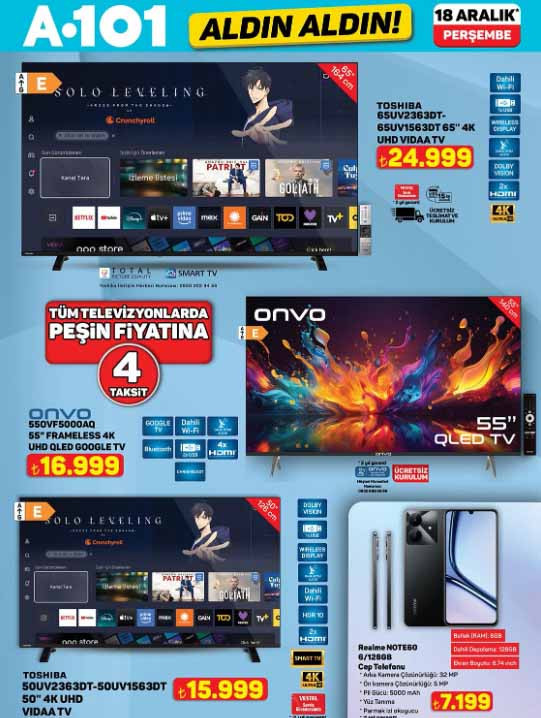 A101 ALDIN ALDIN BU HAFTA İNDİRİM BROŞÜRÜ 18 ARALIK 2025