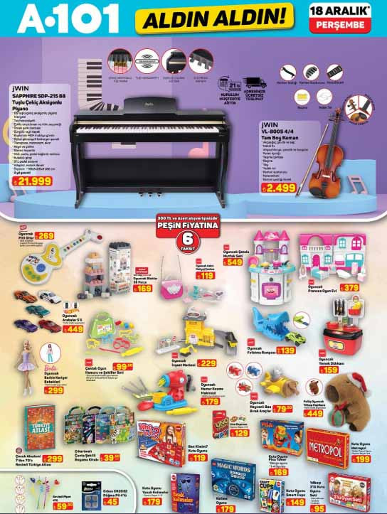 RAFLARDA A101 ALDIN ALDIN AKTÜEL ÜRÜNLER KATALOĞU BU HAFTA 18 ARALIK 2025 || A101 aktüel afişi yeni ürünleri neler A101 indirim broşürü ile cam temizleme robotu, Latte makinesi, katı meyve sıkacağı, piyano, 3lü beyaz cam ankastre seti satışta