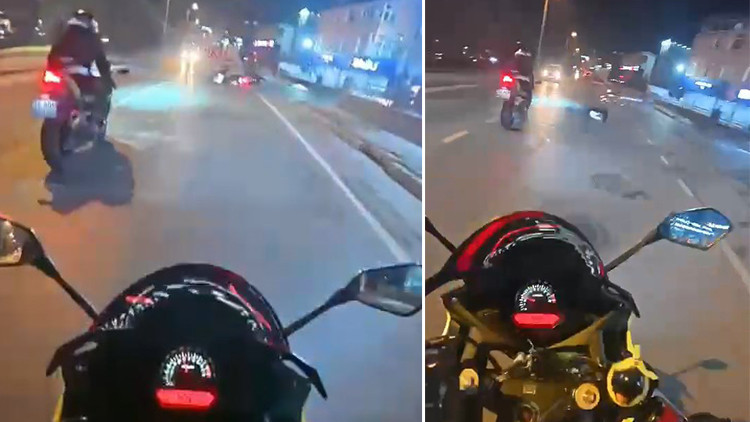 Sultanbeyli'de motosiklet sürücüsünün hayatını kaybettiği kaza kamerada