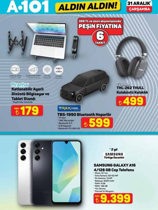BUGÜN RAFLARDA ❗A101 AFİŞİ 31 ARALIK 2025 ÇARŞAMBA || A101 Aldın Aldın aktüel kataloğu bu hafta neler getiriyor A101 indirim broşürü ile 3lü beyaz cam ankastre seti, şarjlı süpürge, otomatik narenciye sıkacağı, ısıtıcı ve buharlı temizleyici raflarda