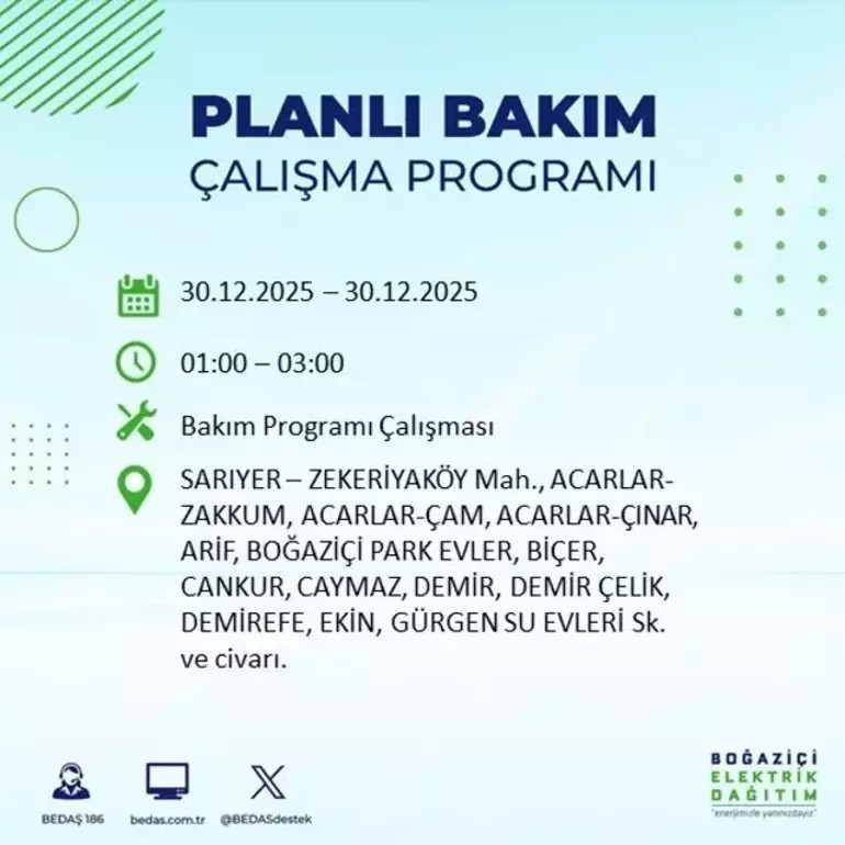 BEDAŞ ELEKTRİK KESİNTİSİ SORGULAMA || 30 Aralık 2025 İstanbul elektrik kesintisi olan ilçeler: Kağıthane’de elektrikler ne zaman gelecek