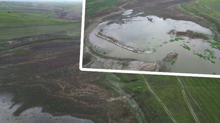 Doğu'da kar Batı'da kuraklık! Sulama ve içme suyu amaçlı kullanılan gölette su tükenme noktasında