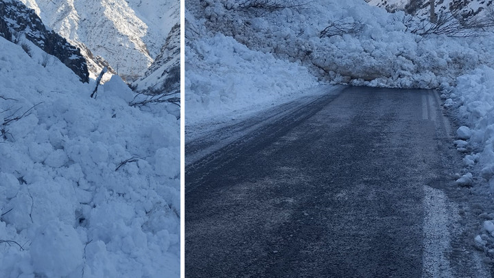 Hakkari-Çukurca kara yoluna çığ düştü! Çalışma başlatıldı