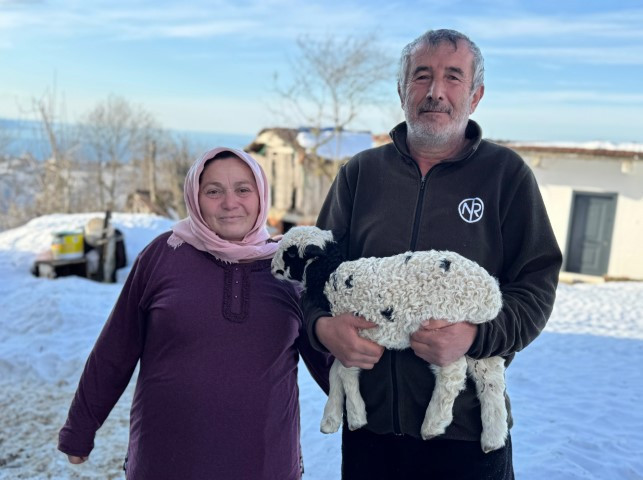 Adını Kıvırcık koydukları kuzuya evde bebek gibi bakıyorlar