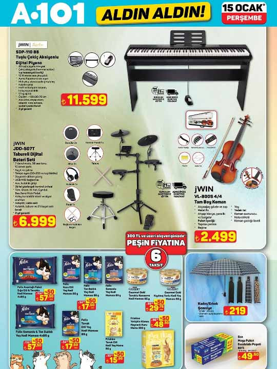 SATIŞTA A101 ALDIN ALDIN KATALOĞU 15 OCAK 2026 BROŞÜRÜ (YENİ TAM LİSTE) || A101 aktüel ürünler afişi bu hafta neler sunuyor A101 indirim broşürü ile fondü makinesi, buharlı kırışıklık giderici, dijital piyano, ambiyans ışık ve tabureli dijital bateri seti raflarda
