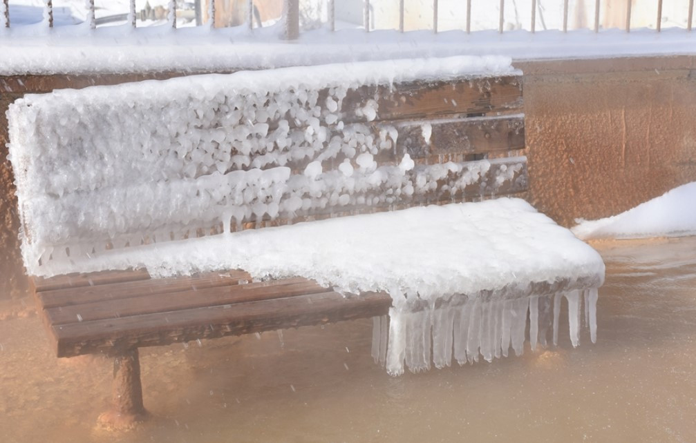 KIŞ MANZARASI HAVADAN GÖRÜNTÜLENDİ