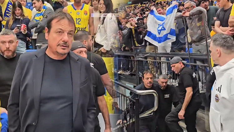 Ergin Ataman'a İsrail'de saygısızlık! Bayrak açıp, küfür ettiler