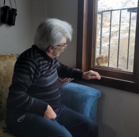  Her gün penceresine gelip karnını doyuruyor