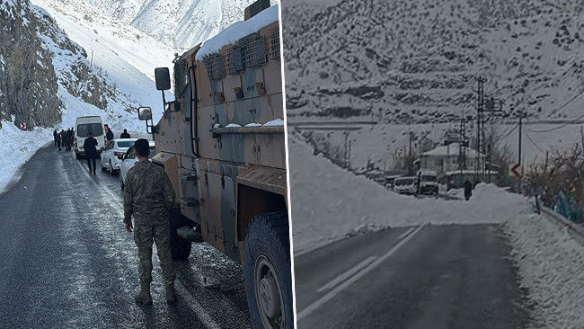 Hakkari’de Van ve Çukurca kara yollarında 3 ayrı noktaya çığ düştü