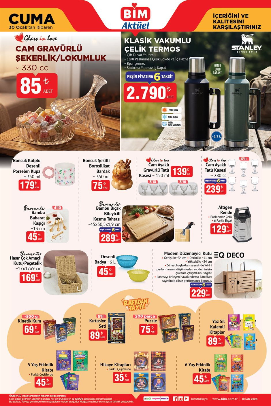 BİM AFİŞİ ÜRÜNLERİ BİM AKTÜEL 30 OCAK 2026 KATALOĞU (İNDİRİMLİ ÜRÜNLER BROŞÜRÜ TAM LİSTE) || Bimde bu hafta cuma gelecek ürünler neler Bim Stanley Termos Getiriyor