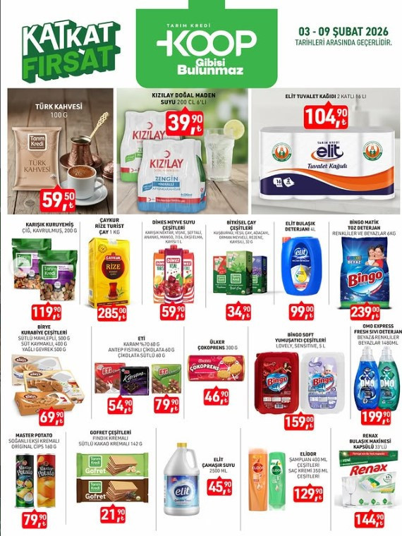 TARIM KREDİ KOOPERATİFİ MARKET İNDİRİM 3-9 ŞUBAT 2026 KATALOĞU -SON GÜN|| Tarım Kredi market ürün fiyatları neler Fırsat Kat Kat Tarım Kredi market ürün fiyatları ve afişi