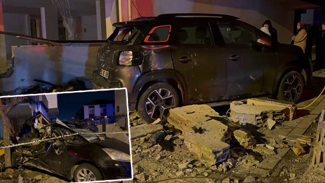 Sultanbeyli'de sürücü direksiyon hakimiyetini kaybetti: 4 araca ve iş yerine çarptı