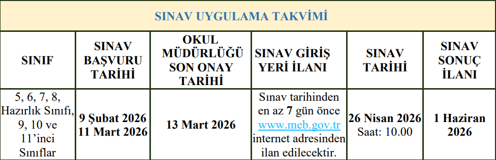 2026 İOKBS SINAV TAKVİMİ