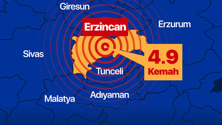 Son dakika... Erzincan'da 4.9 büyüklüğünde deprem