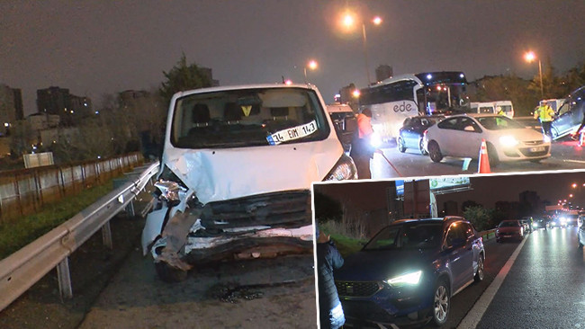 Ümraniye'de zincirleme kaza: Trafik yoğunluğu oluştu