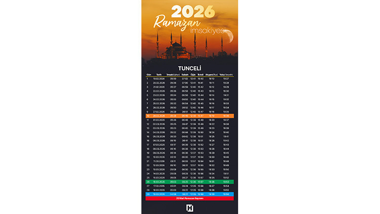 TUNCELİ İMSAKİYE 2026 (DİYANET) | Tunceli ilk sahur (imsak) ne zaman, iftar saat kaçta Ramazan imsakiyesi 2026