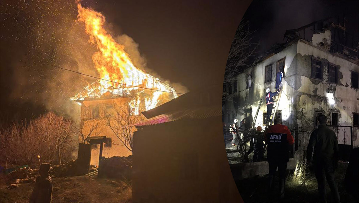 Gümüşhane'de korkutan yangın! Evdeki yaşlı adamı arama çalışmaları sürüyor