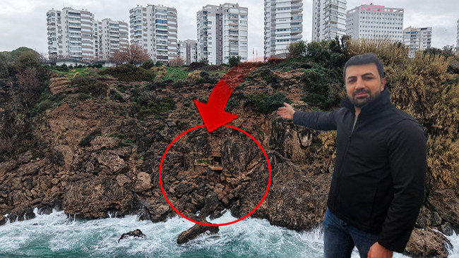 Antalya'da delikten görüntüledi: Yüksekliği 40 metreyi buluyor! 'Normalde karşılaştığımız bir şey değil'