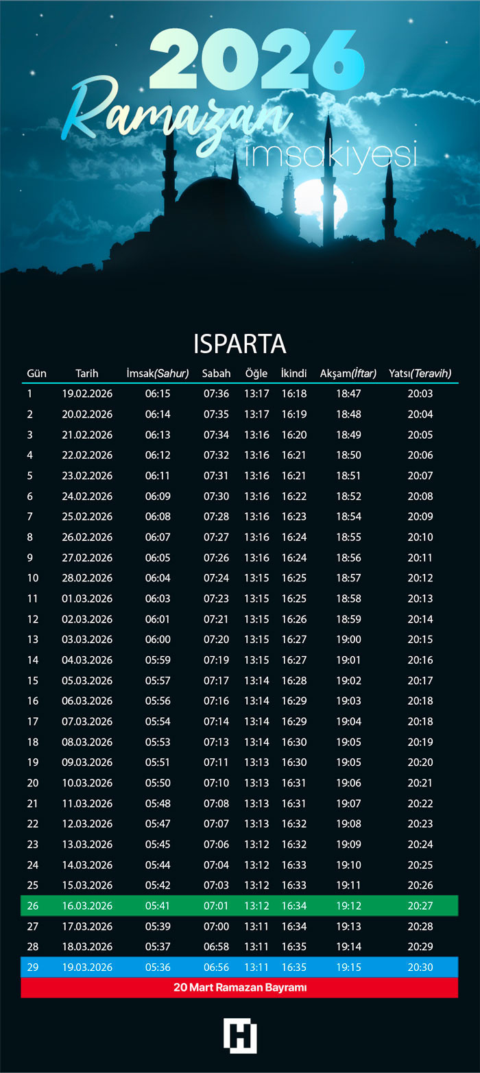 ISPARTA RAMAZAN İMSAKİYESİ 2026