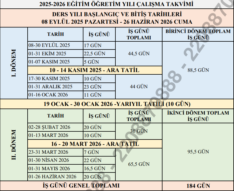 İKİNCİ DÖNEM ARA TATİL NE ZAMAN 2026