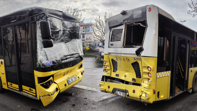 Fatih'te 3 İETT otobüsü kaza yaptı