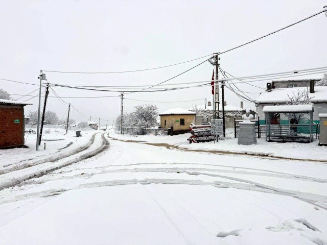  Bastıran kar yağışı ile her yer beyaza büründü