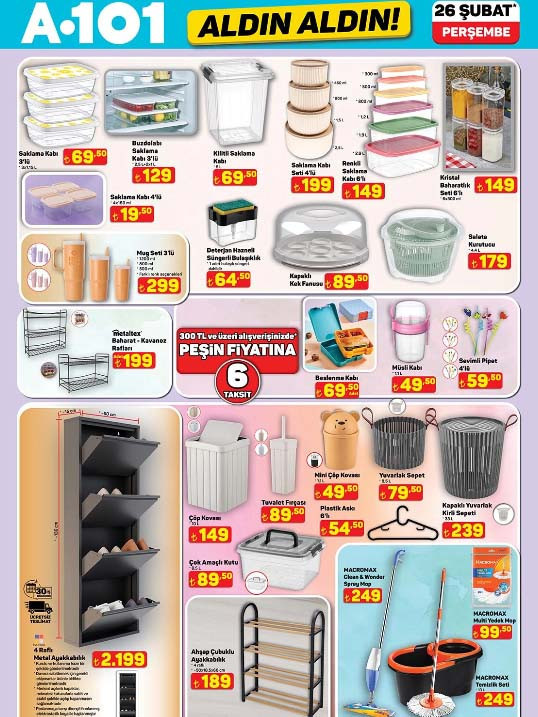 SATIŞTA A101 ALDIN ALDIN AFİŞİ 26 ŞUBAT 2026 || A101 bu hafta aktüel kataloğu indirimli ürünleri neler A101 broşürü ile tiny house, elektronik para kasası, akıllı hava temizleyici ve sprey mop raflarda...