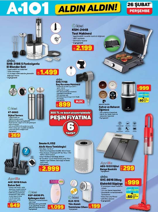 SATIŞTA A101 ALDIN ALDIN AFİŞİ 26 ŞUBAT 2026 || A101 bu hafta aktüel kataloğu indirimli ürünleri neler A101 broşürü ile tiny house, elektronik para kasası, akıllı hava temizleyici ve sprey mop raflarda...