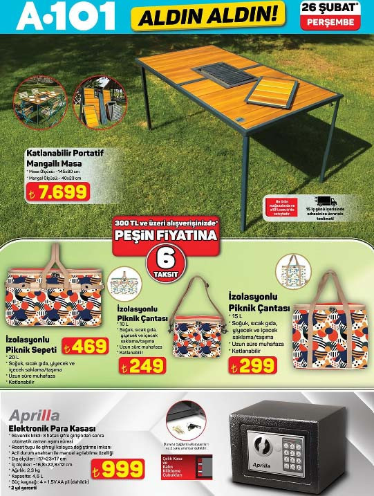 SATIŞTA A101 ALDIN ALDIN AFİŞİ 26 ŞUBAT 2026 || A101 bu hafta aktüel kataloğu indirimli ürünleri neler A101 broşürü ile tiny house, elektronik para kasası, akıllı hava temizleyici ve sprey mop raflarda...