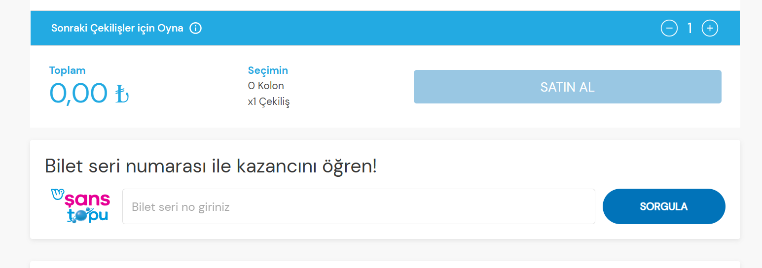 ŞANS TOPU SONUÇLARI SORGULAMA