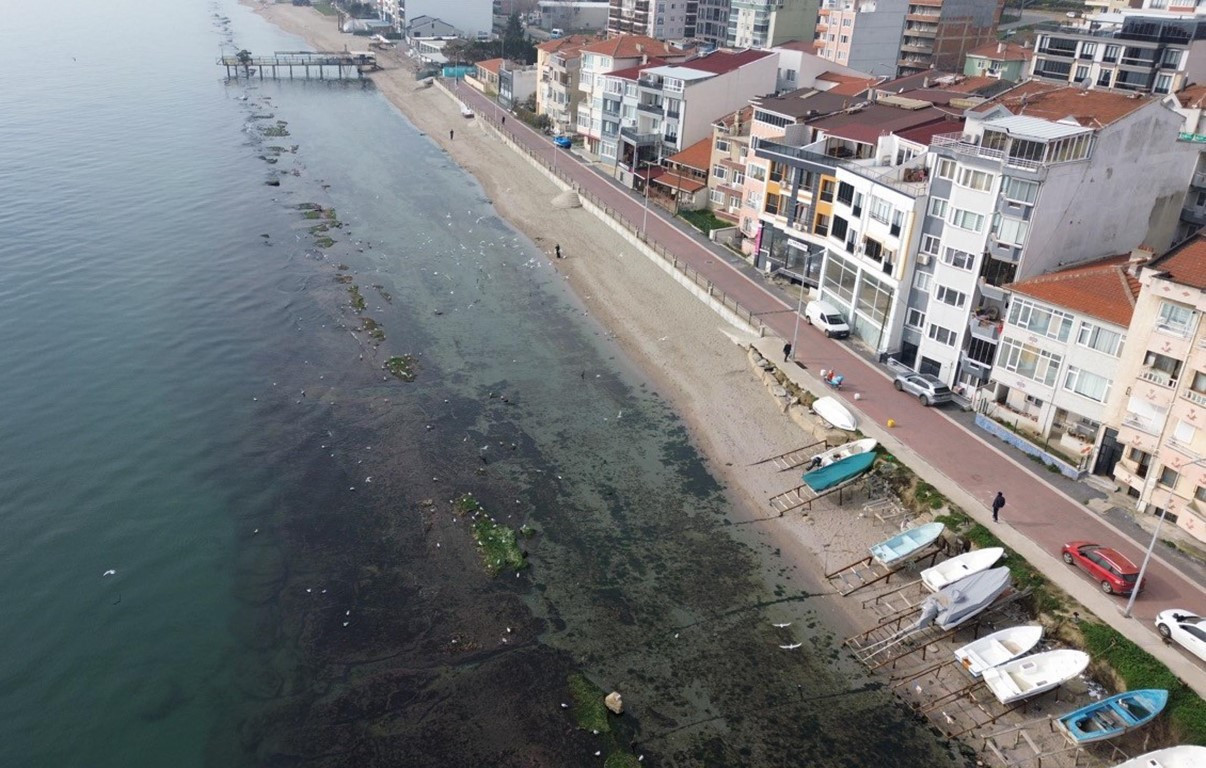  Tekirdağda denizin çekilmesi sonrası ortaya çıktı