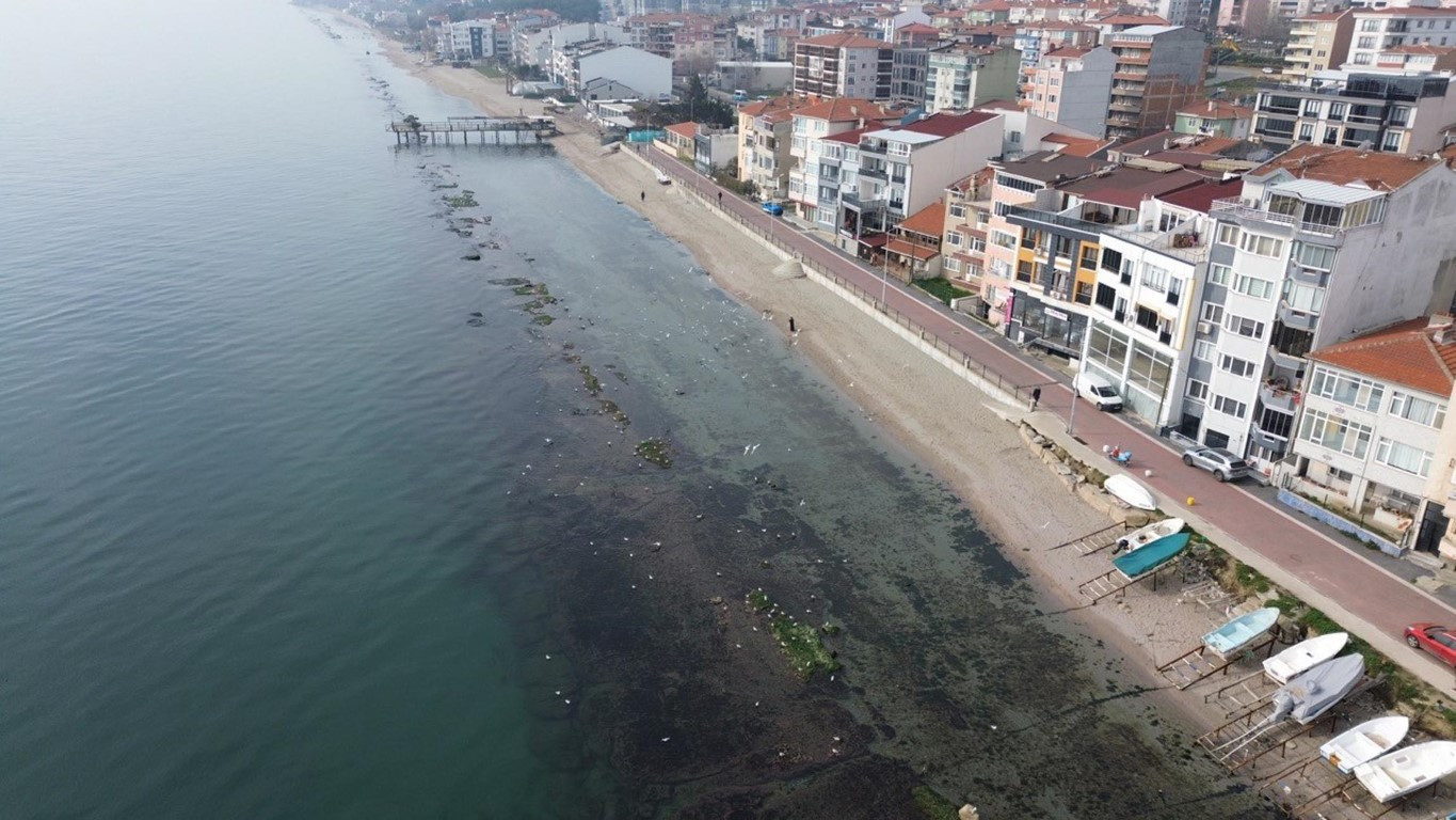  Tekirdağda denizin çekilmesi sonrası ortaya çıktı
